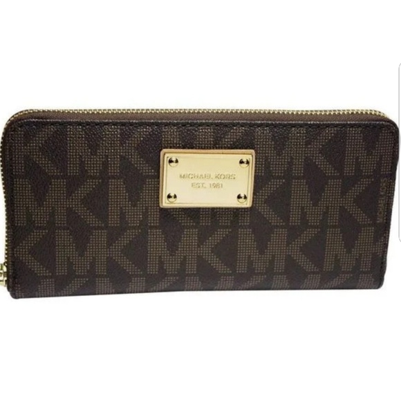 Michael Kors Handbags - MK Signature Zip Around Continental Wallet